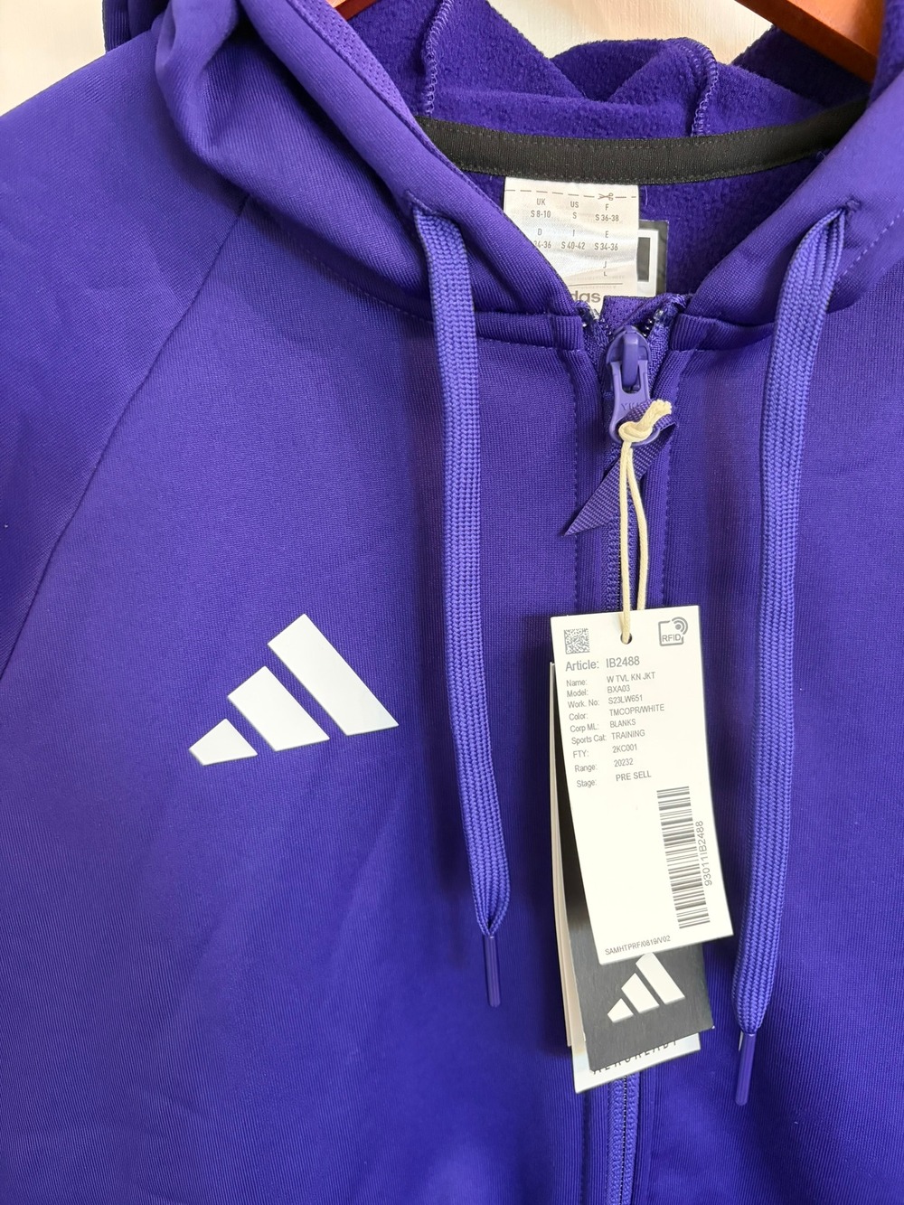 Adidas AEROREADY Travel Knit Full Zip Hoodie Jacket Purple Women's S NWT